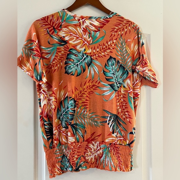 French Laundry Tropical Short Sleeve Summer Blouse Women’s Size Medium - Picture 10 of 14